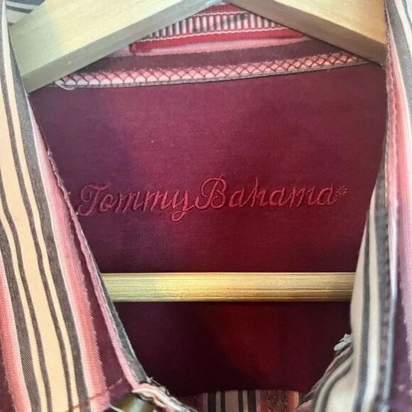 Tommy Bahama Mens Silk Long Sleeve Burgundy Button down Size Large - Picture 3 of 7